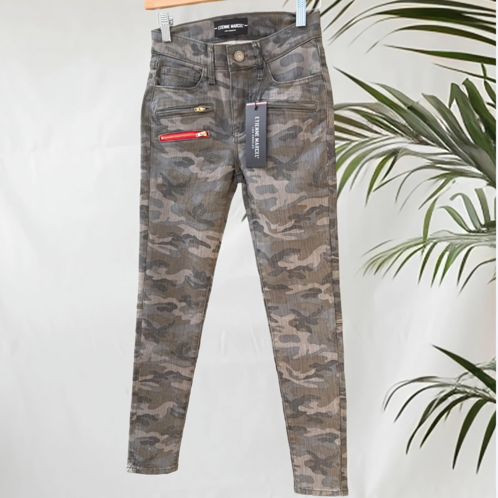 NWT Etienne Marcel Camo jeans SZ 25 - Picture 9 of 13